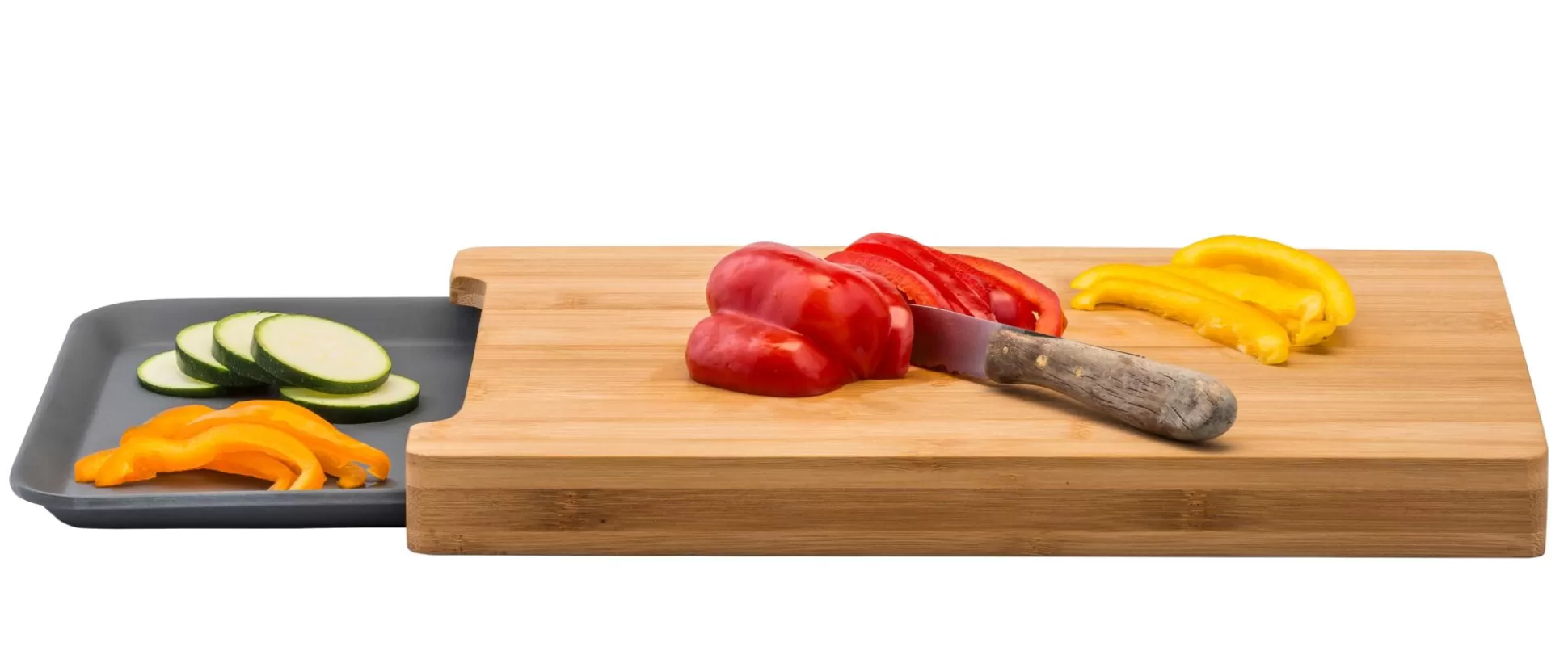 Tablas De Cortar<CASA Bamboo Tabla Para Cortar Con Recipiente Gris, Natural