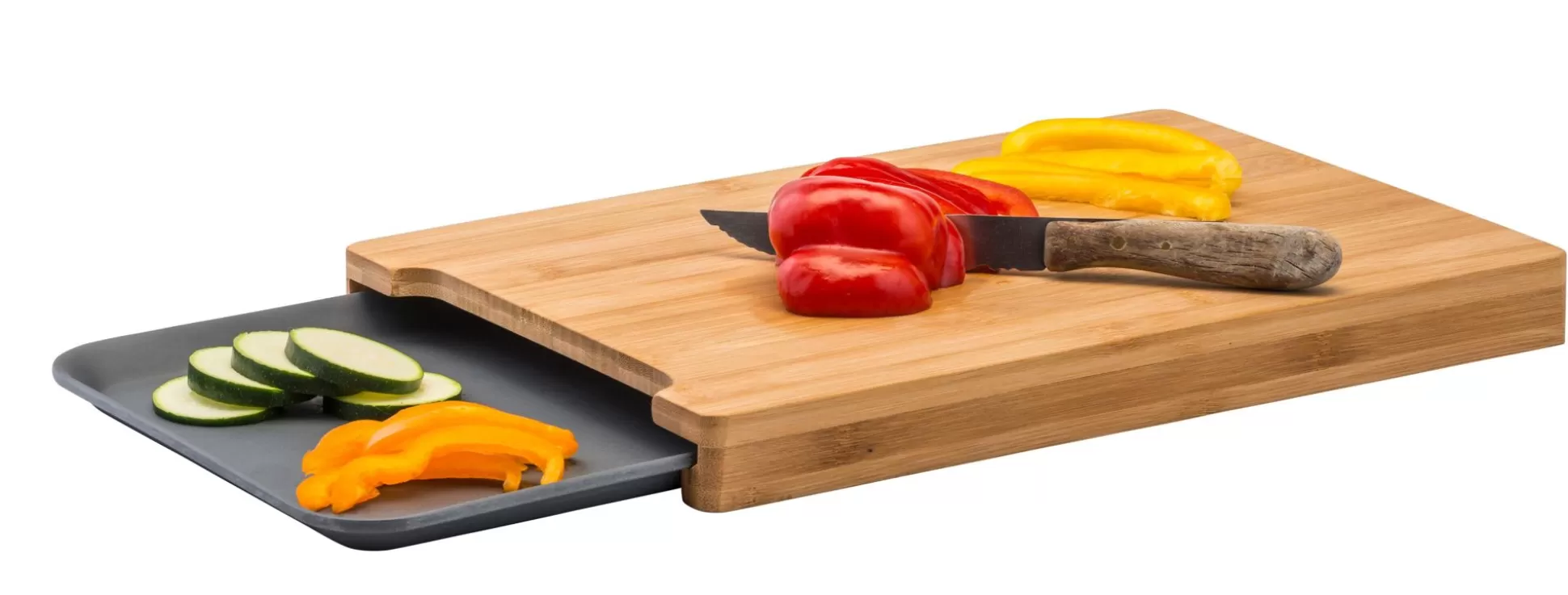 Tablas De Cortar<CASA Bamboo Tabla Para Cortar Con Recipiente Gris, Natural