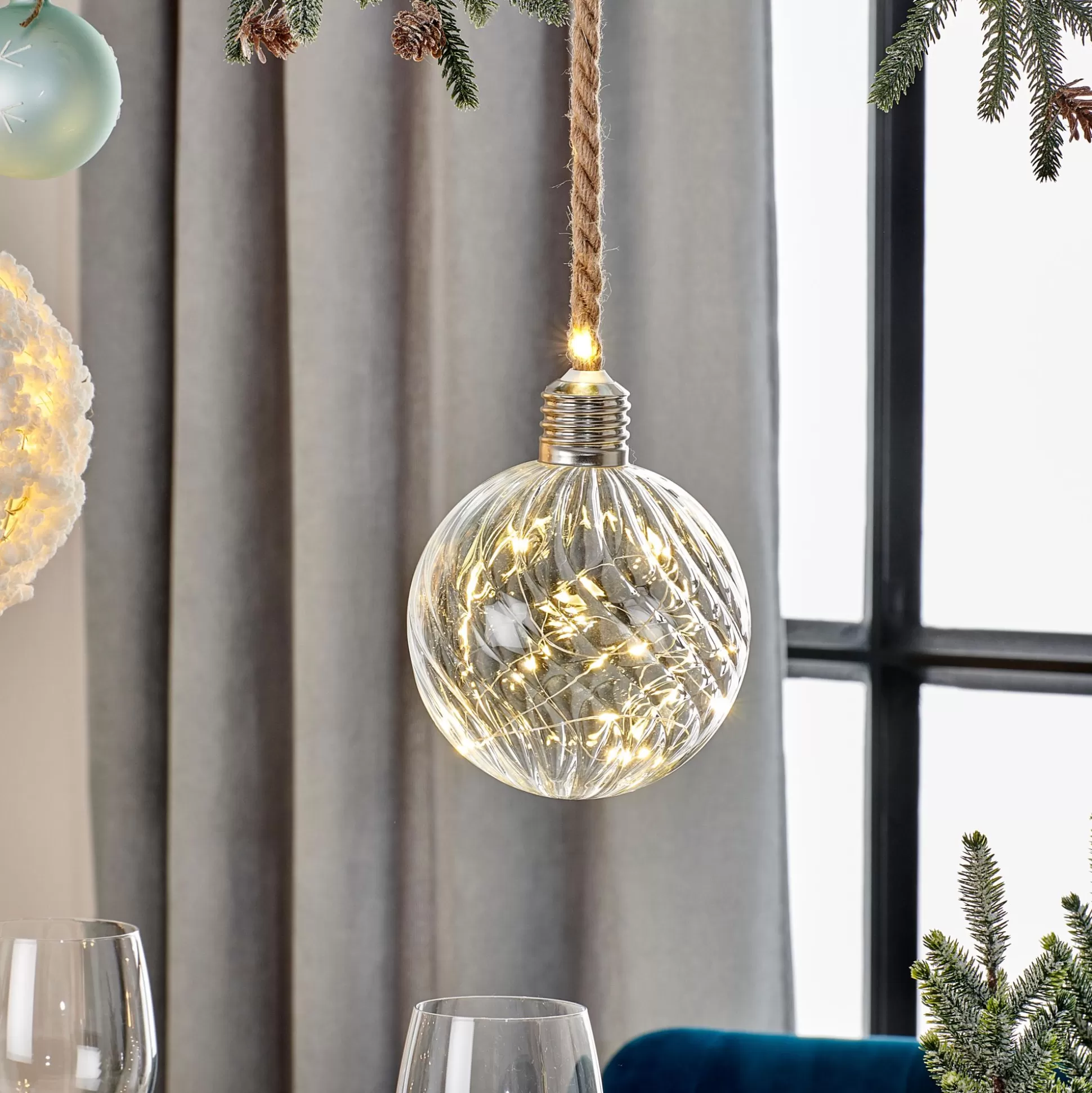Lámparas Led<CASA Bloxem Bola Decorativa Con 20 Leds Transparente