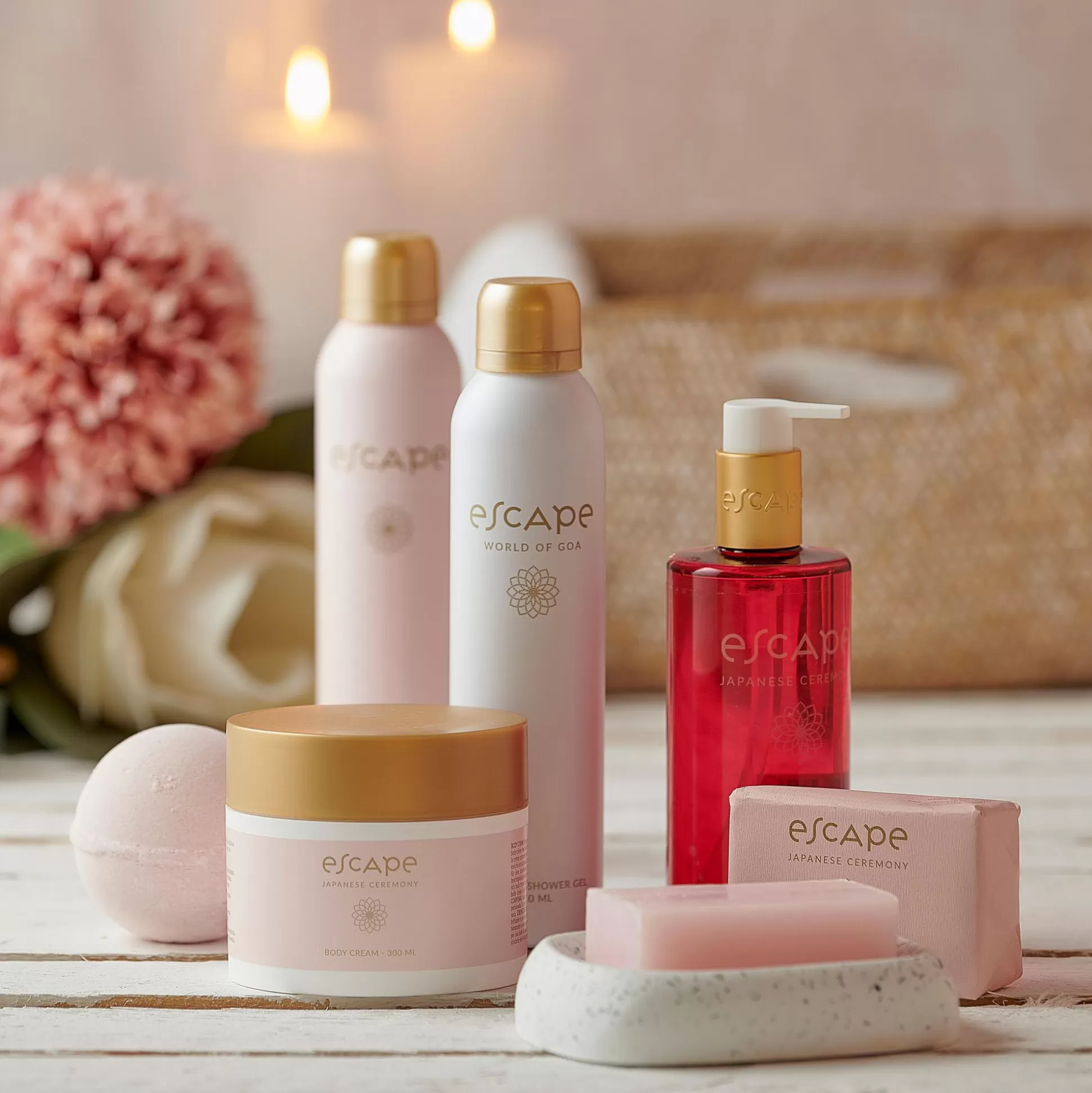 Tratamiento Corporal<CASA Escape Japanese Ceremony Espuma De Ducha En Botella Rosa Rojo