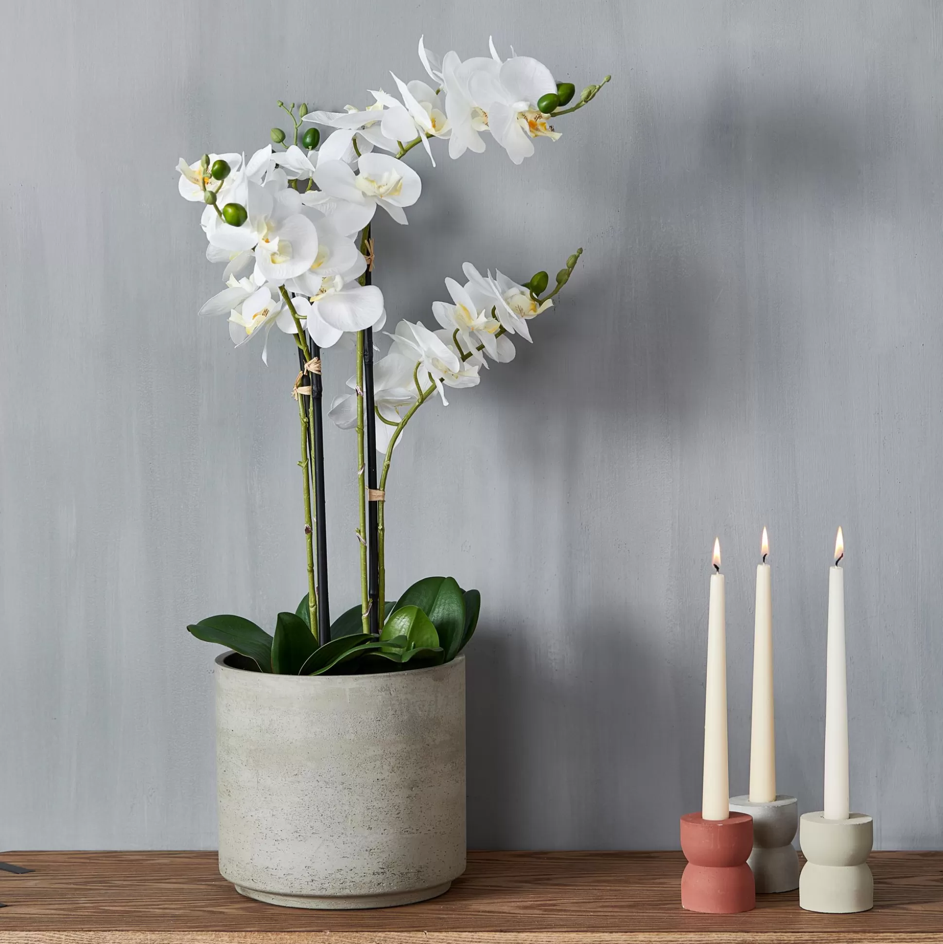 Plantas Artificiales<CASA Orchid Orquidea En Maceta Blanco