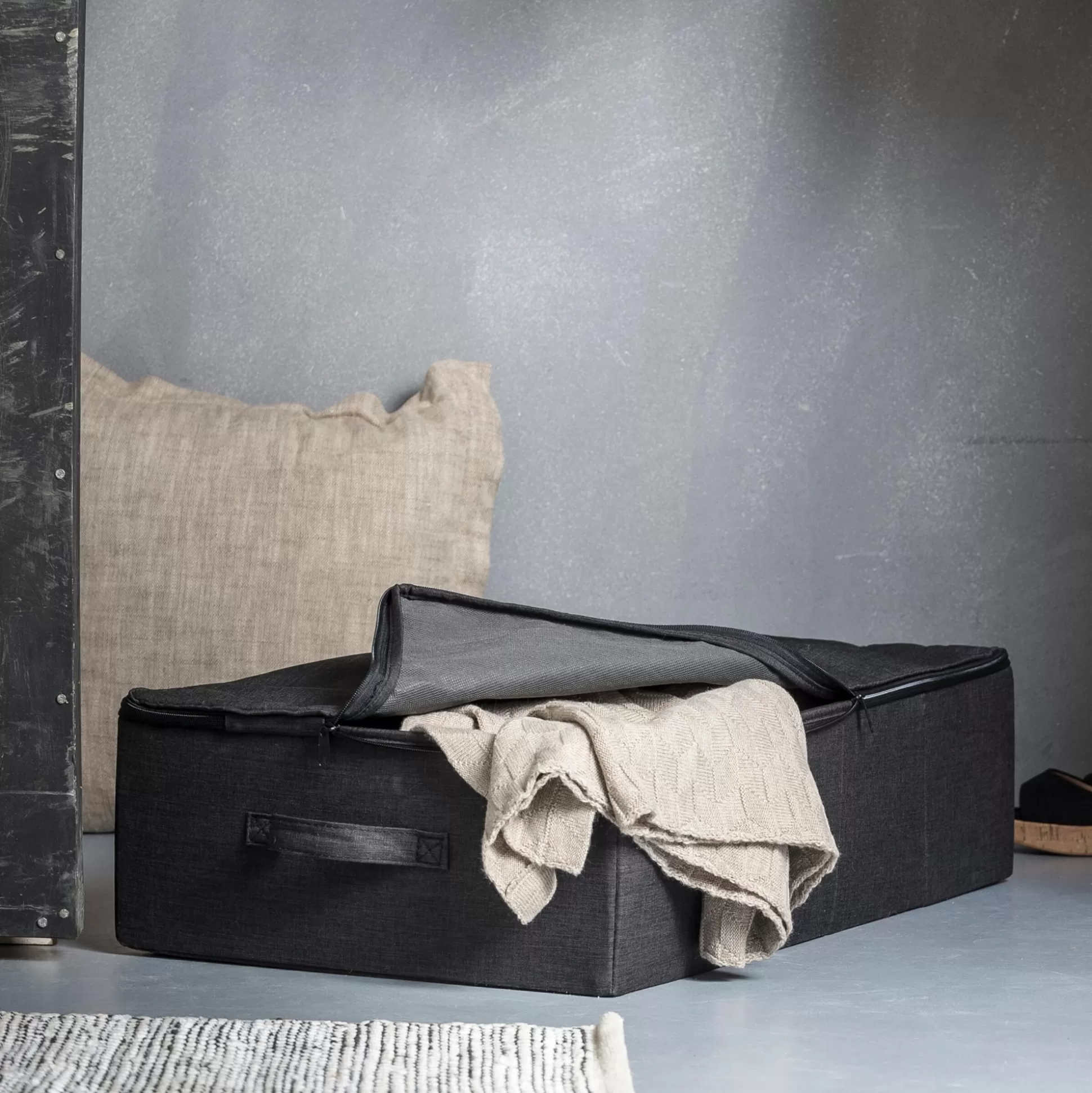 Cajas De Almacenamiento<CASA Rango Caja De Almacenaje Con Cierre De Cremallera Gris Oscuro