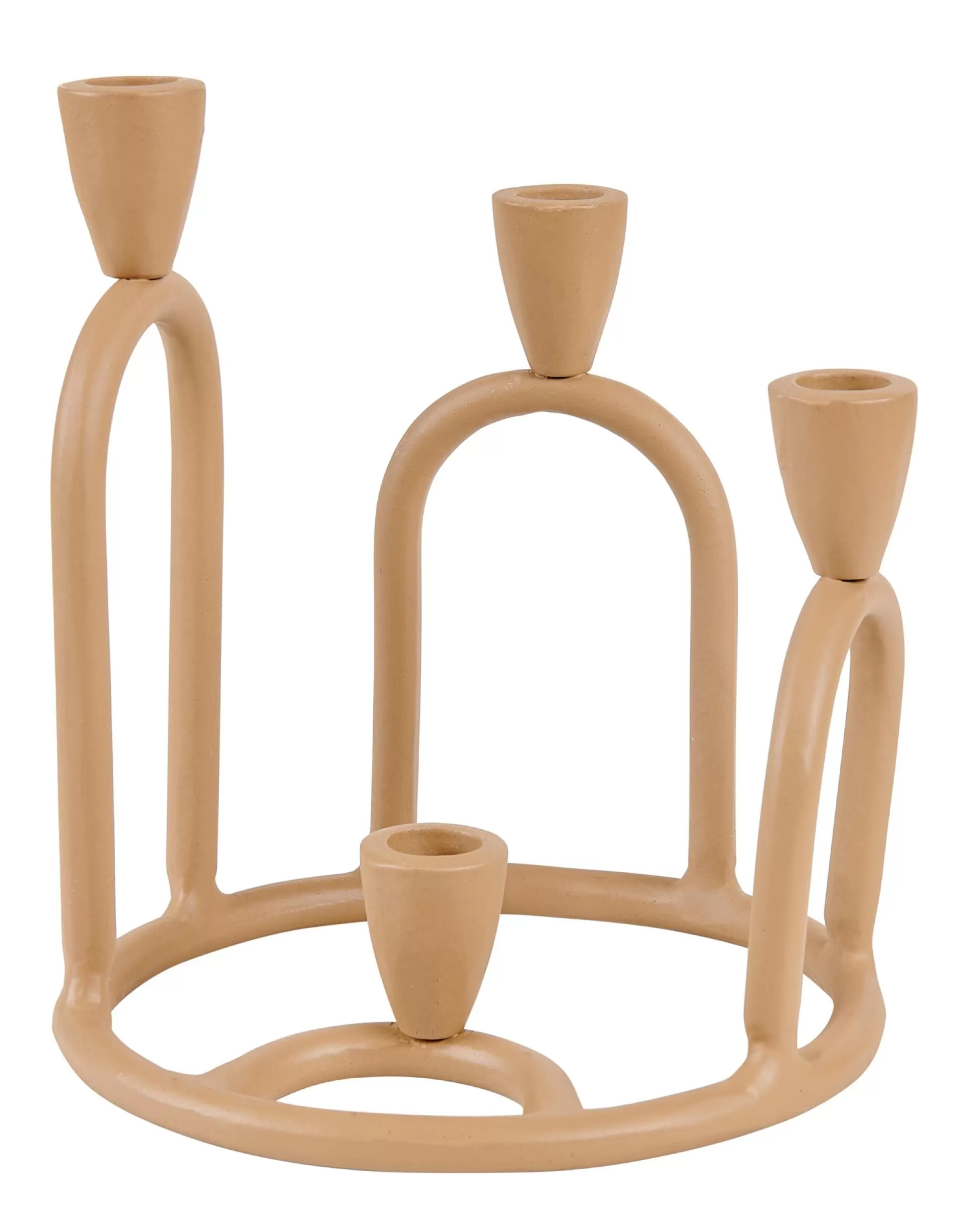 Candelabros<CASA Rings Candelabro Para 4 Velas Marron Claro