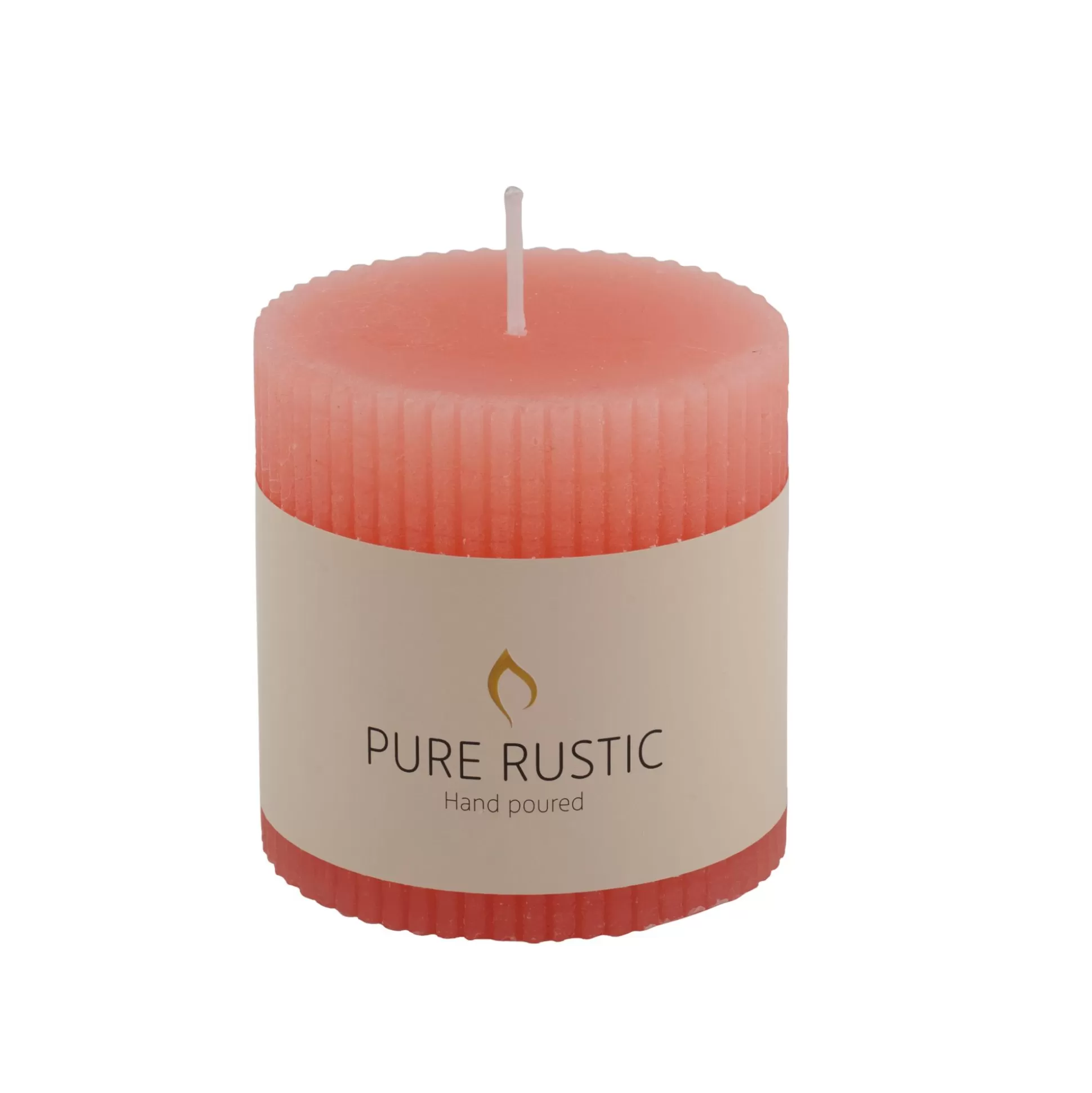 Velas<CASA Rustic Vela Estriada Naranja