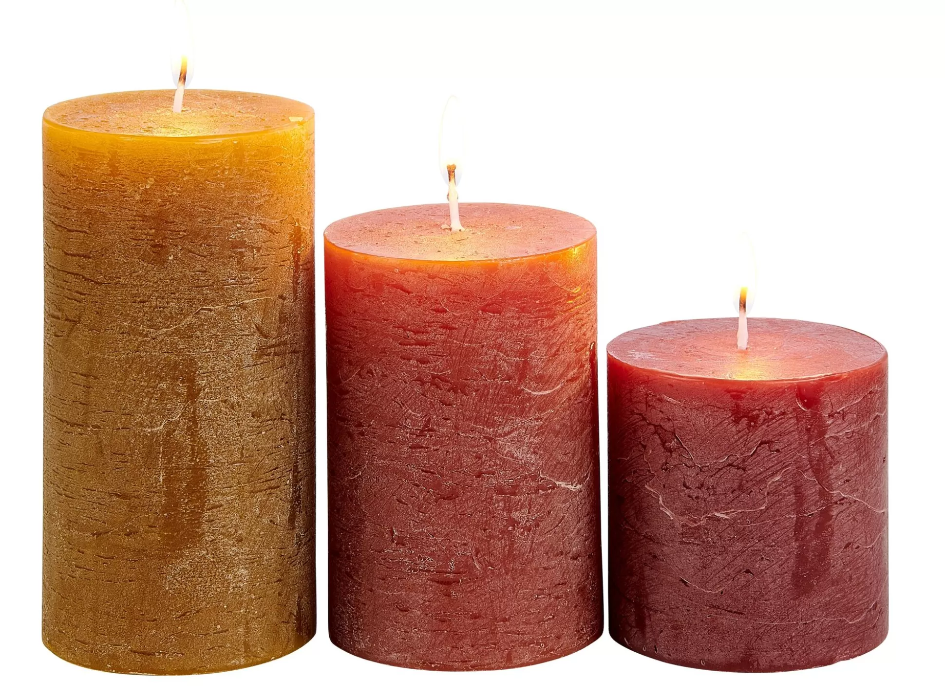 Velas<CASA Rustic Velas Juego De 3 Marron, Rojo, Verde