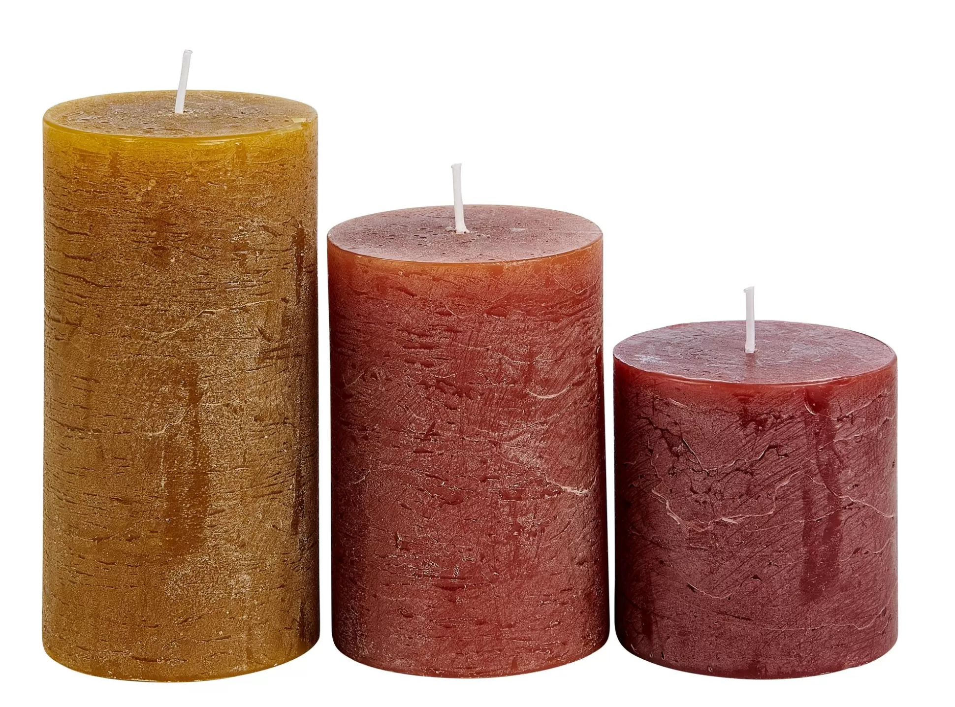 Velas<CASA Rustic Velas Juego De 3 Marron, Rojo, Verde