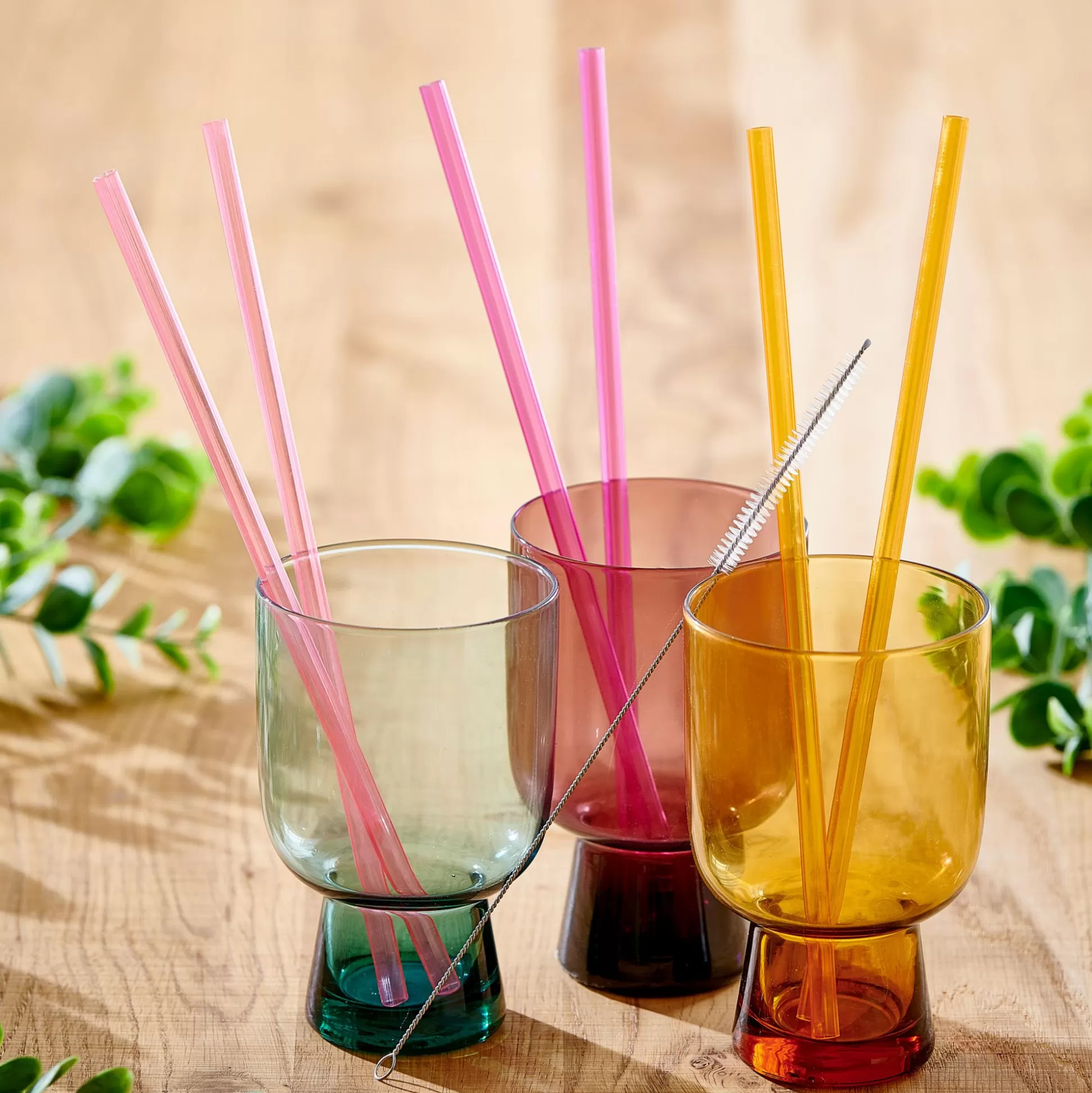 Accesorios Coctéles<CASA Slurp Pajitas Reutiliz Juego De 6 Mezcla De 3 Colores Naranja, Morado, Rosa