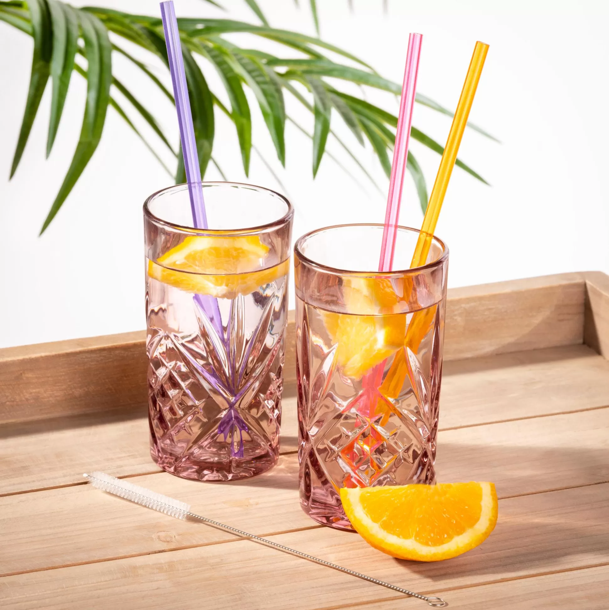 Accesorios Coctéles<CASA Slurp Pajitas Reutiliz Juego De 6 Mezcla De 3 Colores Naranja, Morado, Rosa