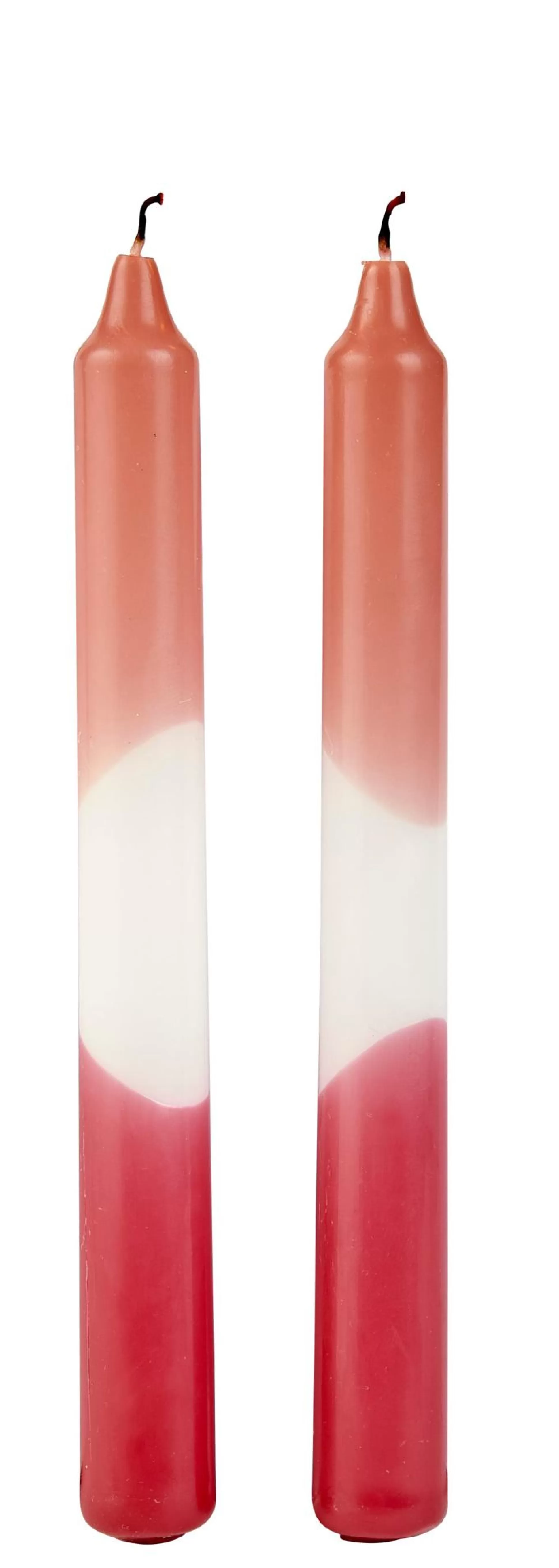 Velas<CASA Two Velas Juego De 2 Blanco, Rojo, Multicolor, Color Rosa Viejo
