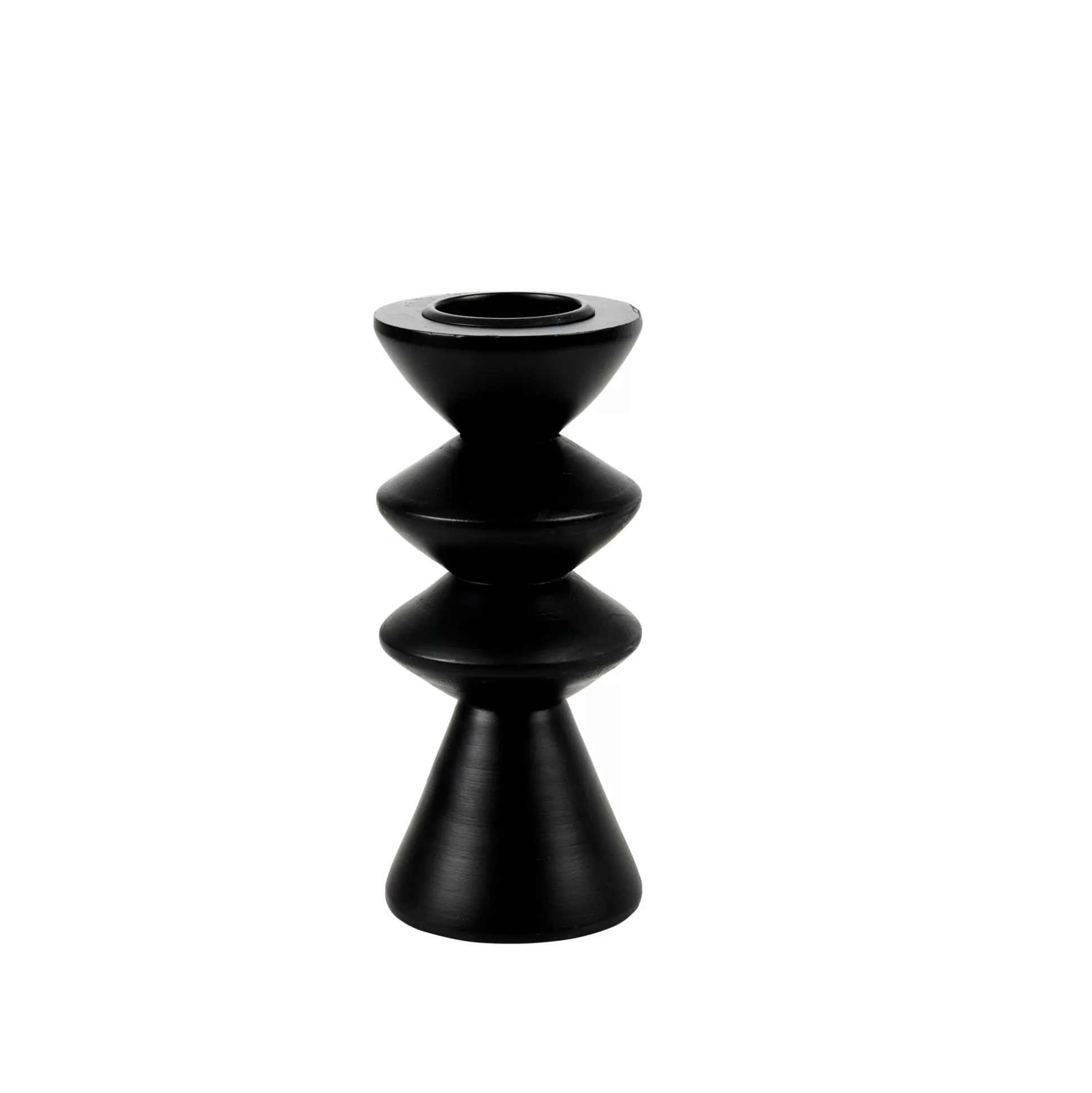 Soprortes Para Velitas<CASA Zigzag Soporte Para Vela Pequena Negro