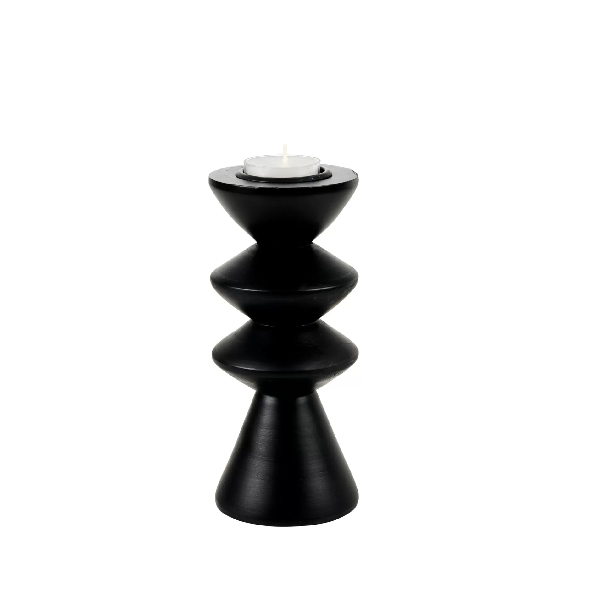 Soprortes Para Velitas<CASA Zigzag Soporte Para Vela Pequena Negro